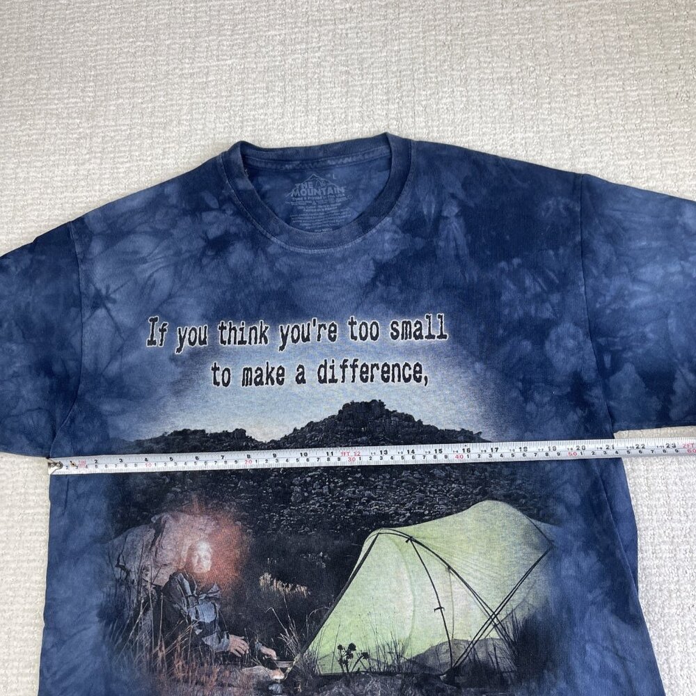 Y2K The Mountain T Shirt Mens L Blue Thru Hiking Backpacking Mosquito Dalai Lama - Picture 10 of 16